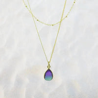 Aura MINI Drop Gold Necklace - Peacock Inspired Jewelry - Mystic Soul Jewelry