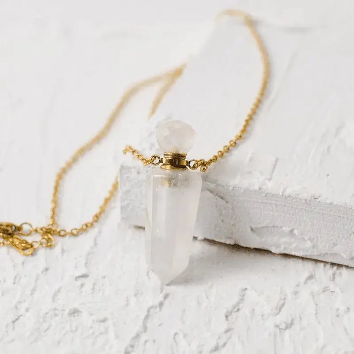 Aura Quartz Vial Necklace - Mystic Soul Jewelry
