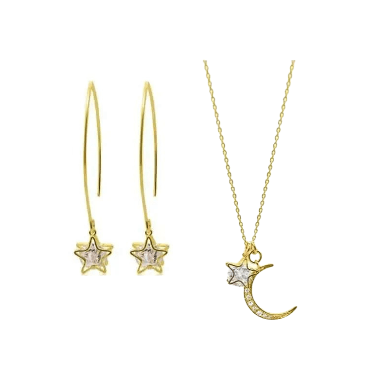 Aurora Crystal Star Earring and Necklace Jewelry Set - Mystic Soul Jewelry