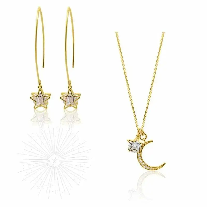 Aurora Crystal Star Earring and Necklace Jewelry Set - Mystic Soul Jewelry