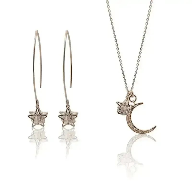 Aurora Crystal Star Earring and Necklace Jewelry Set - Mystic Soul Jewelry