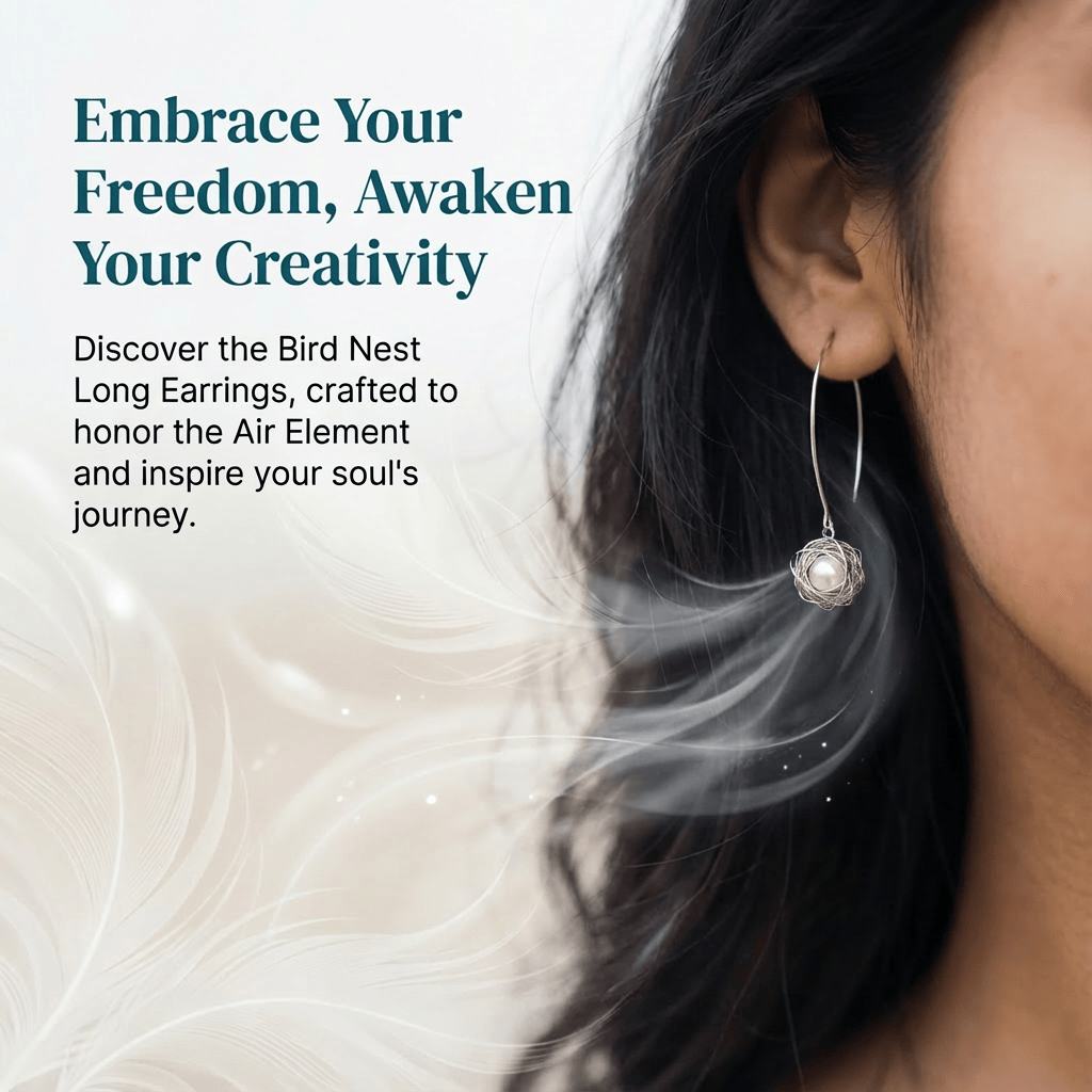 Bird Nest Long Earrings | Air Element