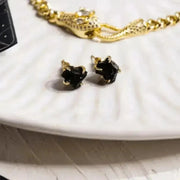 black agate studs