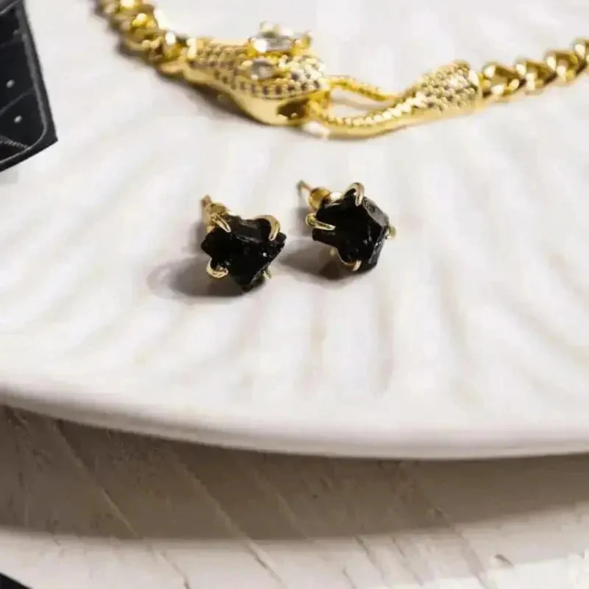 black agate studs