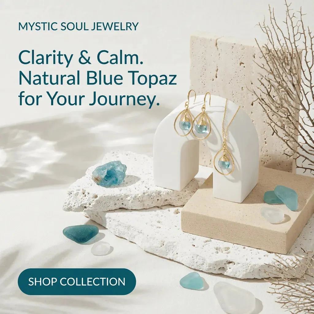 blue topaz necklace and earrings gold 