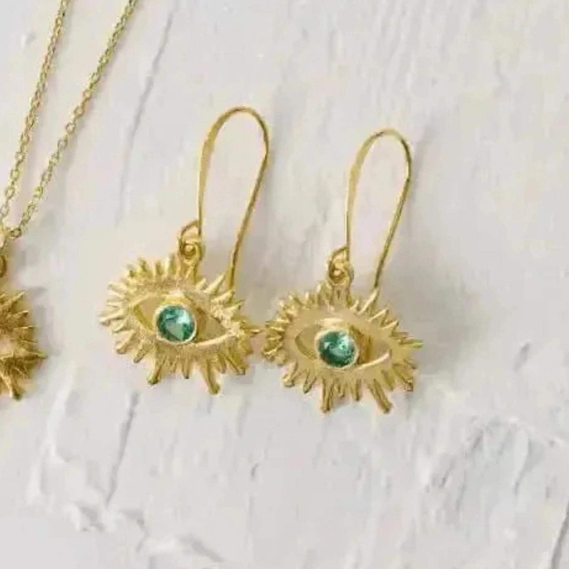 blue topaz third eye earrings