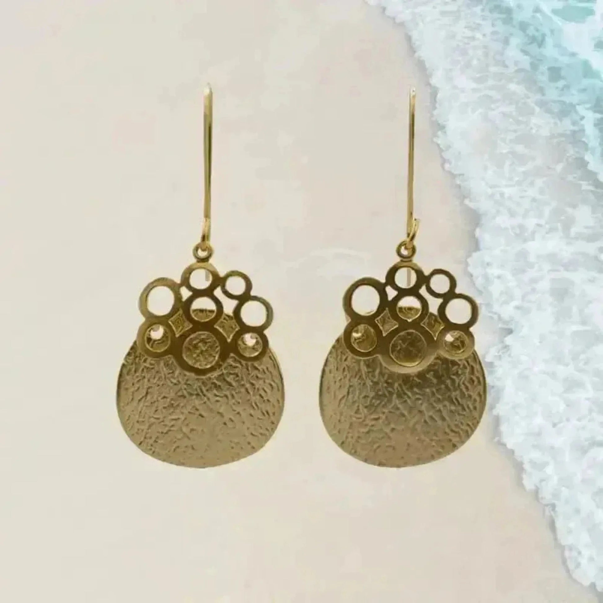 bubble gold earrings