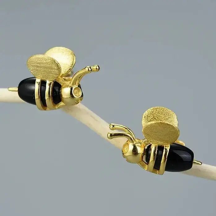 Buzzy Charms bee sterling silver earrings: Studs - Mystic Soul Jewelry