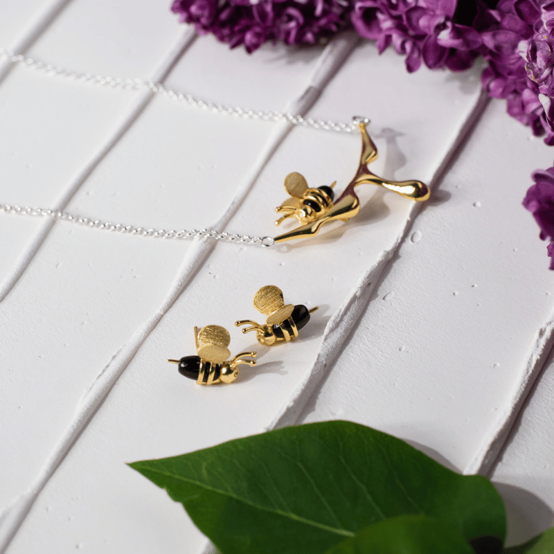 Buzzy Charms bee sterling silver earrings: Studs - Mystic Soul Jewelry