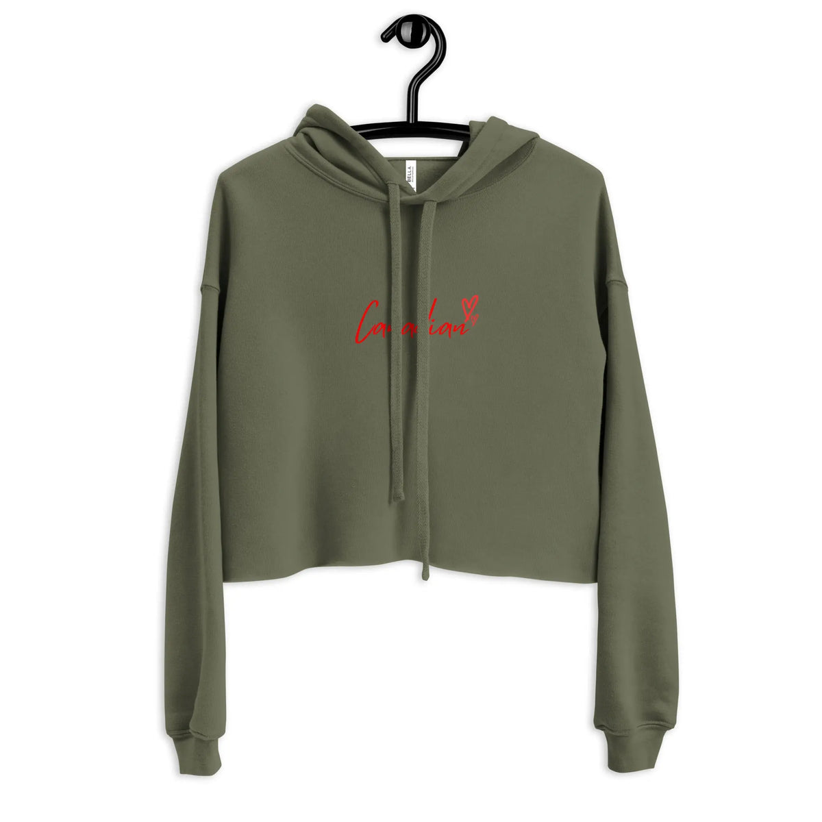 canadian womans cropped hoodie green