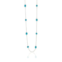 Capri Goddess Blue Chain Necklace - Hydro Quartz in Vivid Blue - Mystic Soul Jewelry