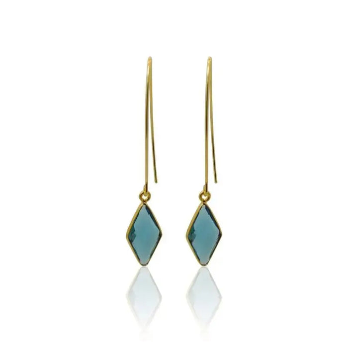 Capri Long Blue Earrings Hydro Quartz Spikes - Mystic Soul Jewelry