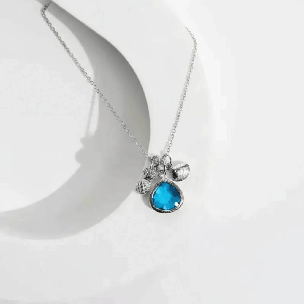 capri_pineapple_shell_necklace silver