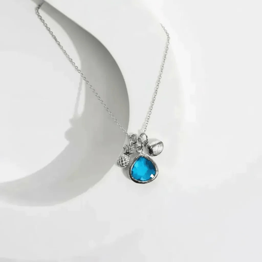 capri_pineapple_shell_necklace silver