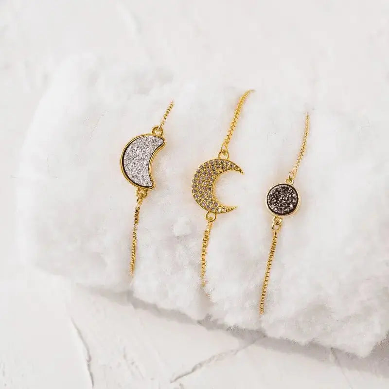Celestial Bracelet: Druzy Moon - Mystic Soul Jewelry