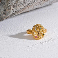 Celestial Moon Ring - Gold - Plated Stainless Steel | Luna Magic Collection - Mystic Soul Jewelry