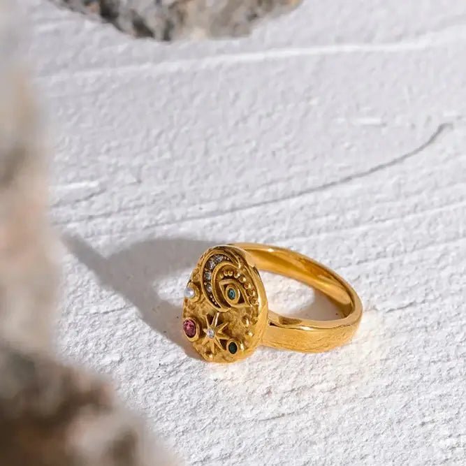 Celestial Moon Ring - Gold - Plated Stainless Steel | Luna Magic Collection - Mystic Soul Jewelry