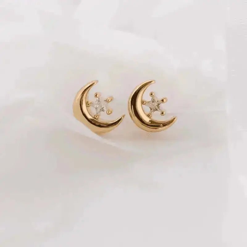 Celestial Studs - Crescent Moon Earrings - Mystic Soul Jewelry