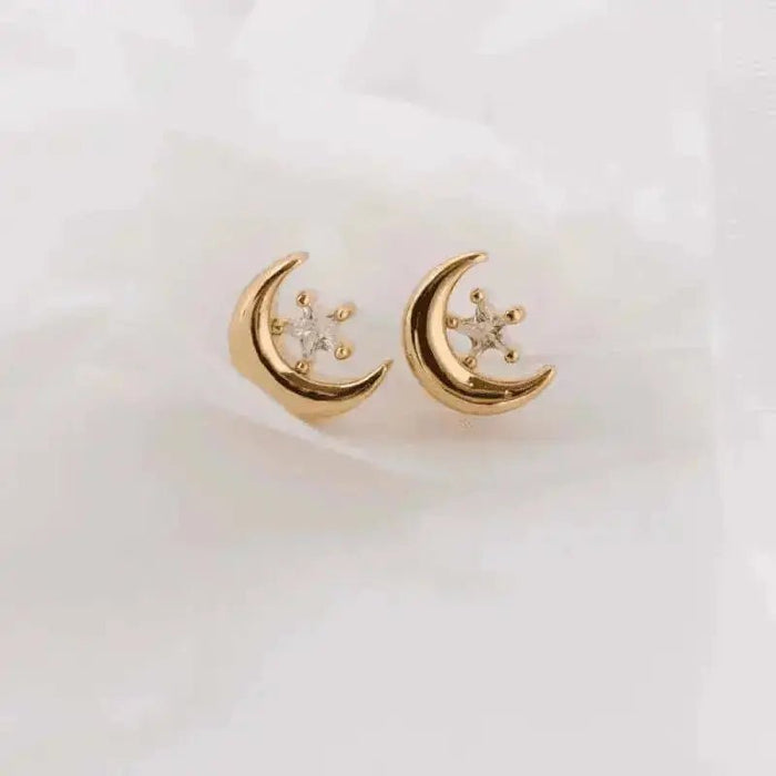 Celestial Studs - Crescent Moon Earrings - Mystic Soul Jewelry