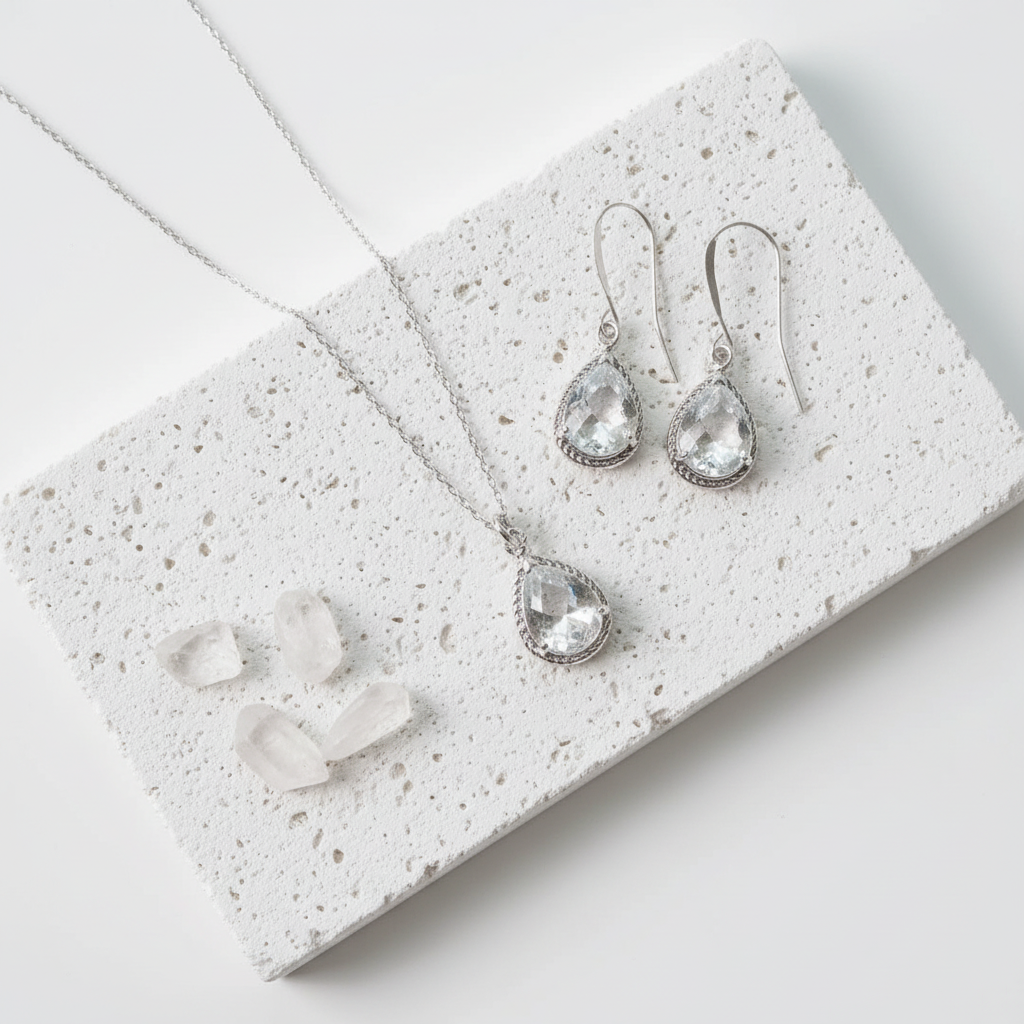Clear Exquisite Teardrop Necklace | April Birthstone Sparkle