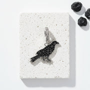 925 sterling silver crow and raven pendant with zircon — spirit animal jewellery