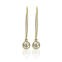 Crystal Ball Long Gold Earrings - Mystic Soul Jewelry