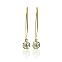 Crystal Ball Long Gold Earrings - Mystic Soul Jewelry