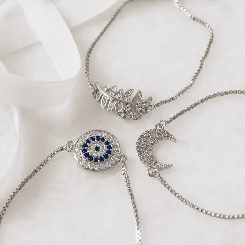 Crystal Leaf Bracelet - Adjustable Design - Mystic Soul Jewelry