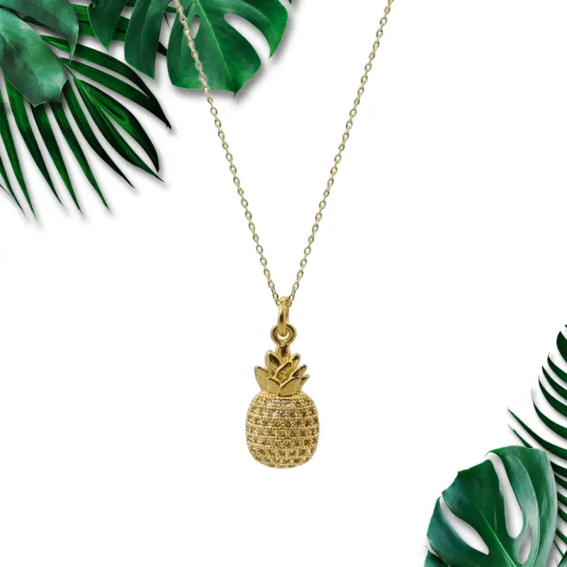 Crystal Pineapple Necklace - Gold or Silver - Mystic Soul Jewelry