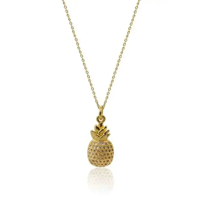 Crystal Pineapple Necklace - Gold or Silver - Mystic Soul Jewelry