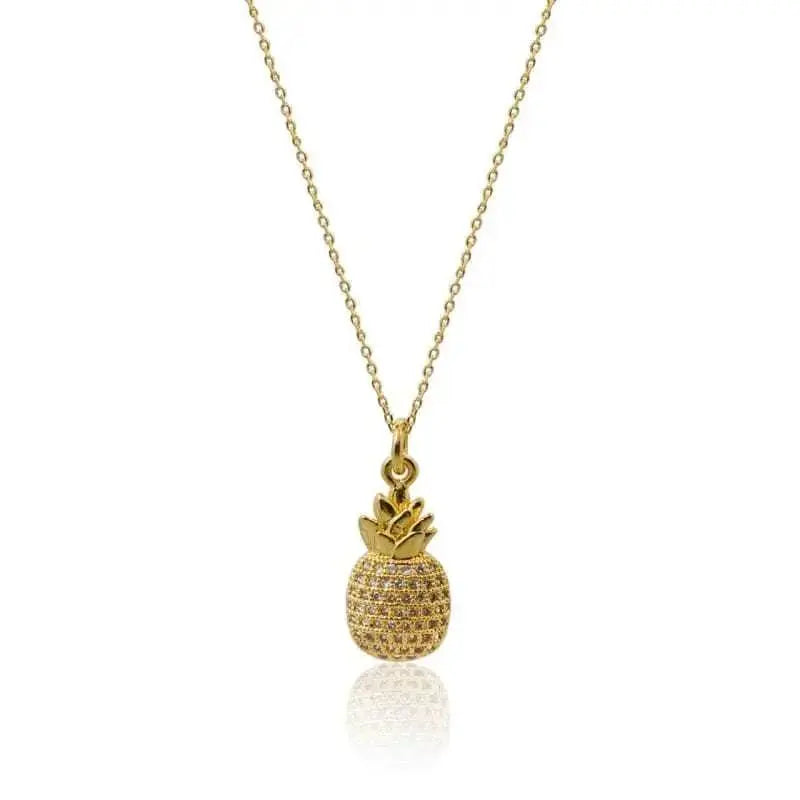 Crystal Pineapple Necklace - Gold or Silver - Mystic Soul Jewelry