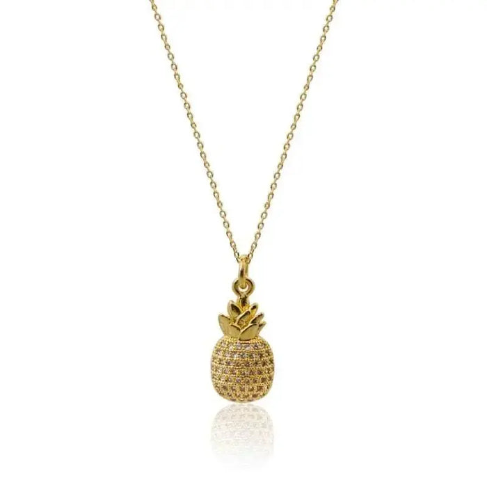 Crystal Pineapple Necklace - Gold or Silver - Mystic Soul Jewelry