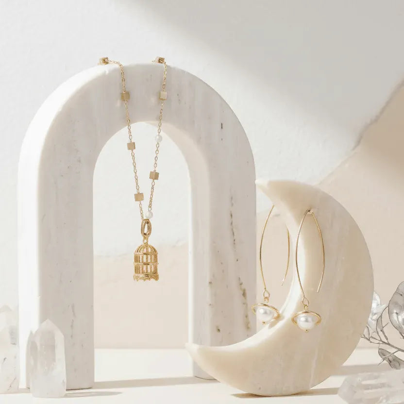 crystal bird cage pearl_earrings