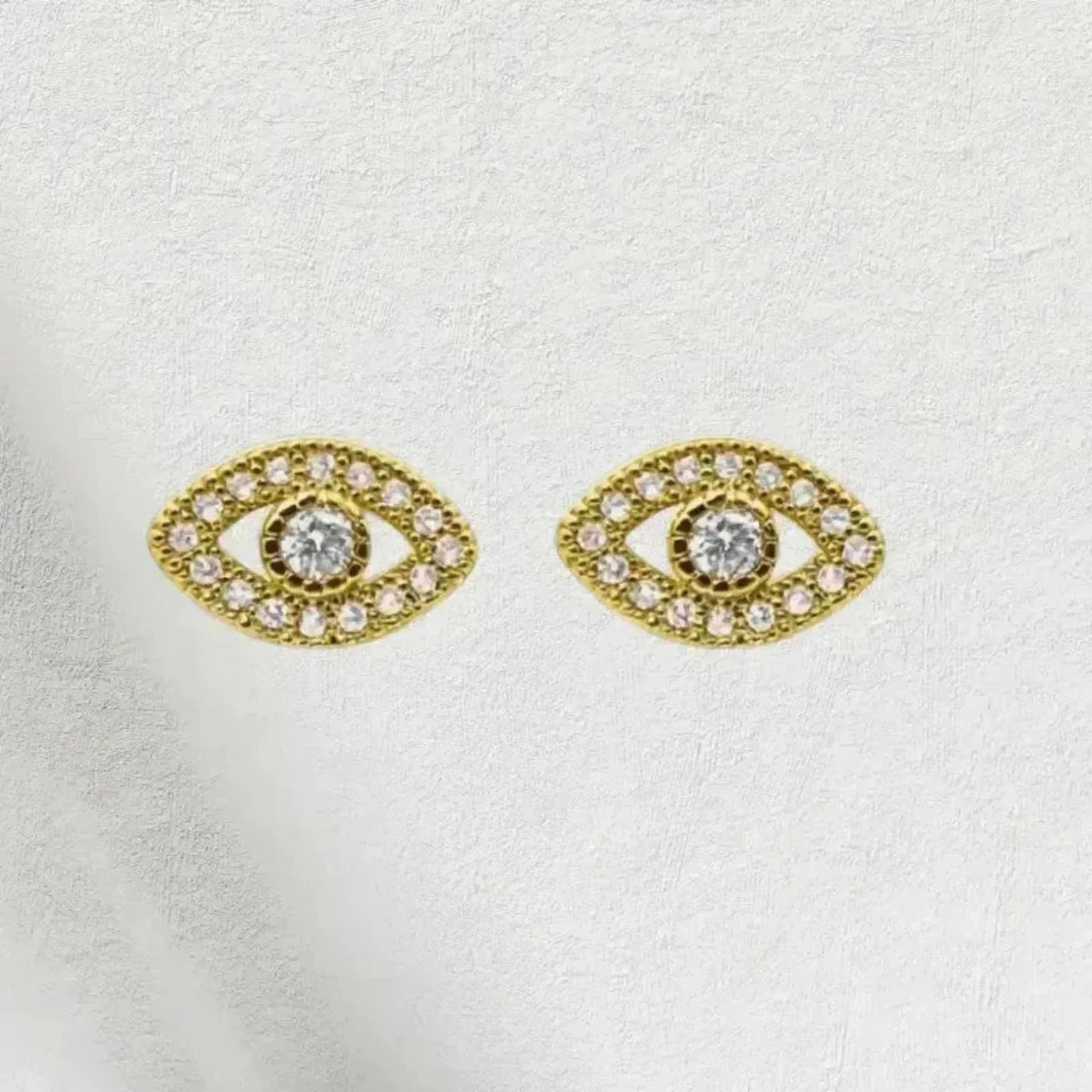 crystal third eye stud earrings