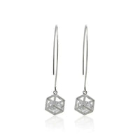 Cube Crystal Long Gold Earrings - Mystic Soul Jewelry