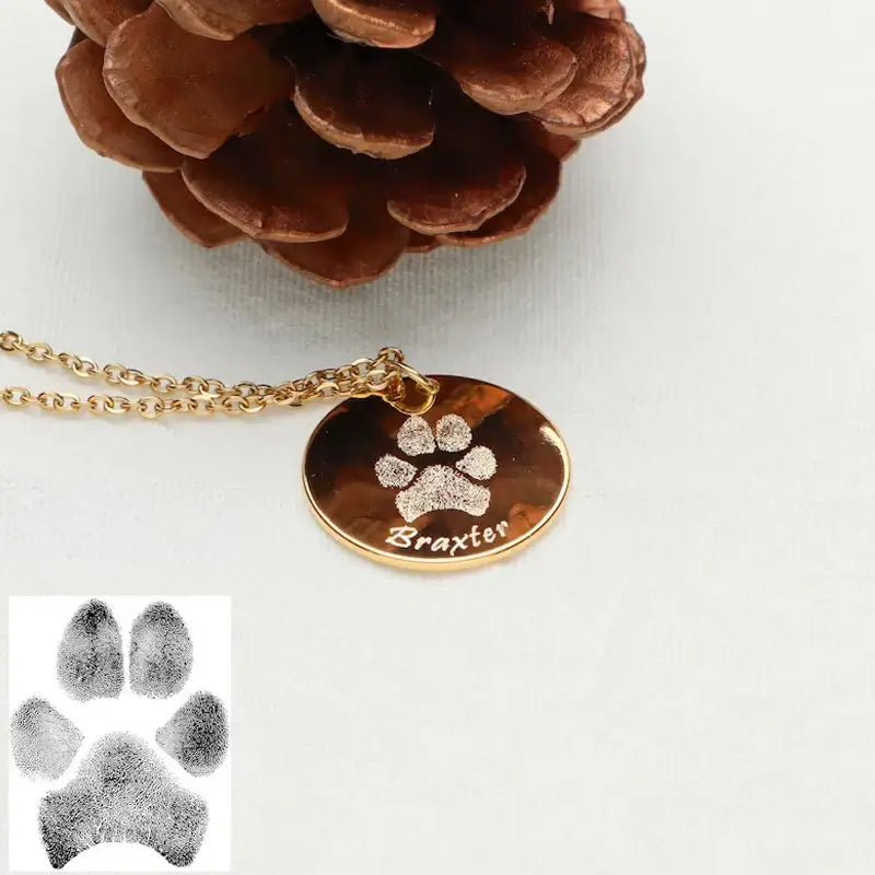 Custom Paw Print Charm Necklace | Pet Name Jewelry | Mystic Soul - Mystic Soul Jewelry