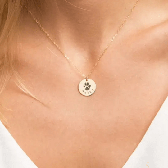 Custom Paw Print Charm Necklace | Pet Name Jewelry | Mystic Soul - Mystic Soul Jewelry