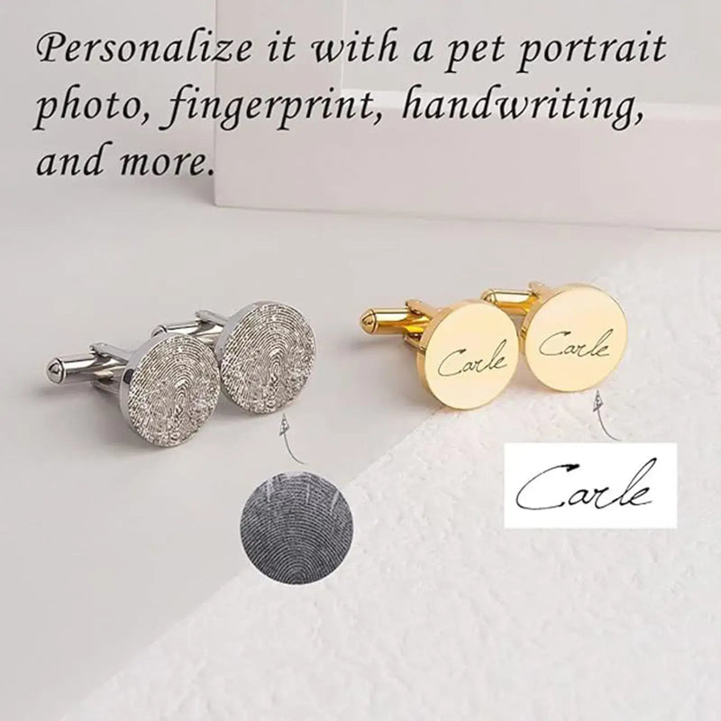 Custom Pet Photo Cuff Links Set | Dog Dad Accessories - Mystic Soul Jewelry