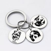 Custom Triple Pet Portrait Keychain | 3 Photos | Mystic Soul Jewelry - Mystic Soul Jewelry