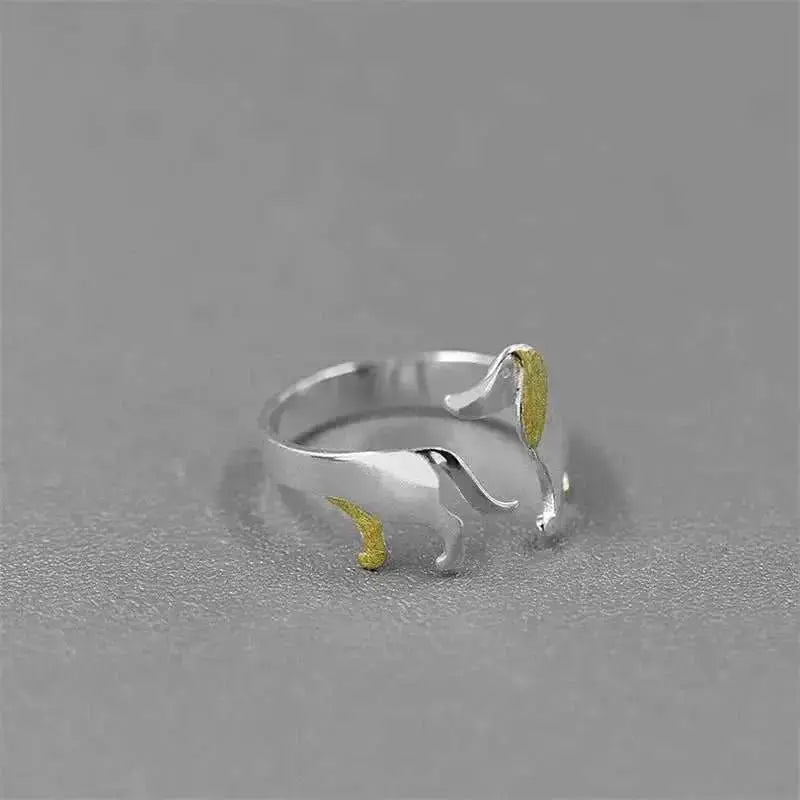 Dachshund Dash Adjustable Silver Dog Lover Ring - Mystic Soul Jewelry