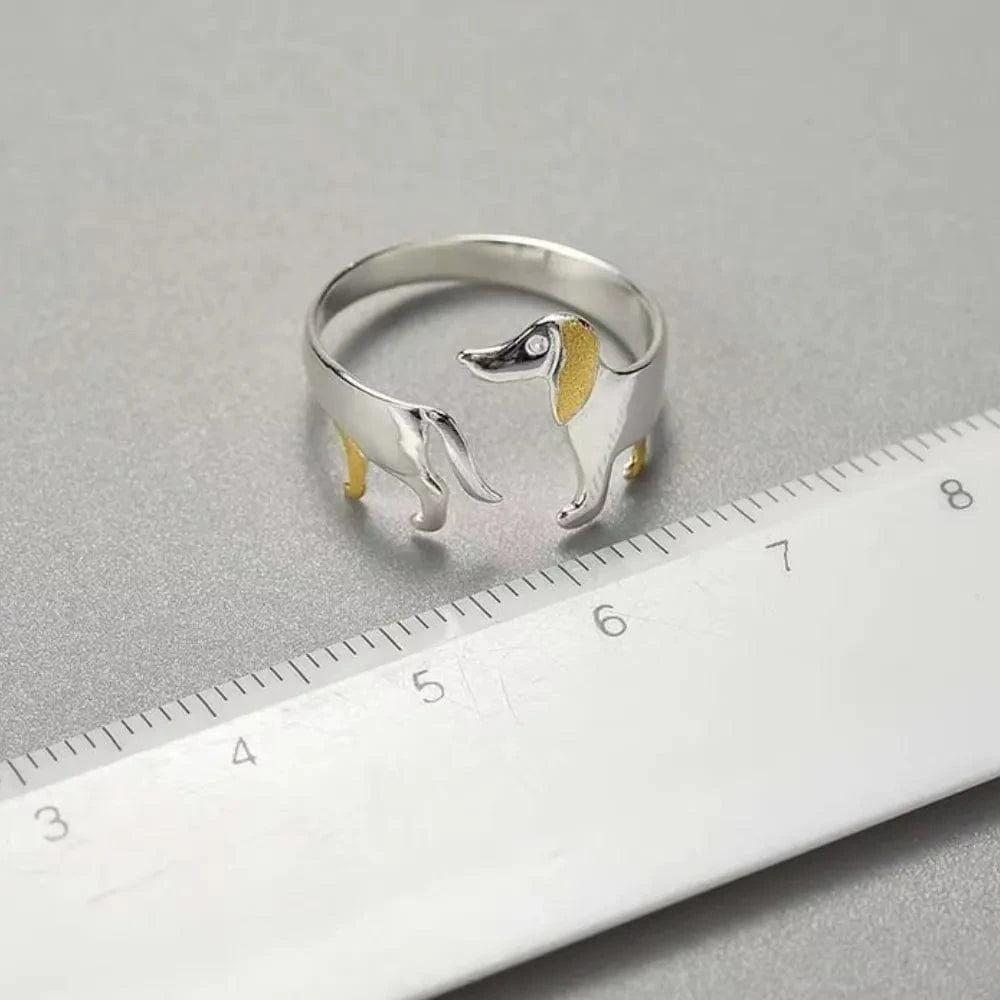 dog ring with ruler showing size