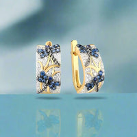 Dragonfly Dreams Jewelry Set - Blue Spinel & Cubic Zirconia Ring & Earrings Set | 925 Sterling Silver with Gold Plating | Transformation Collection - Mystic Soul Jewelry