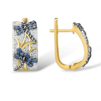 Dragonfly Dreams Jewelry Set - Blue Spinel & Cubic Zirconia Ring & Earrings Set | 925 Sterling Silver with Gold Plating | Transformation Collection - Mystic Soul Jewelry