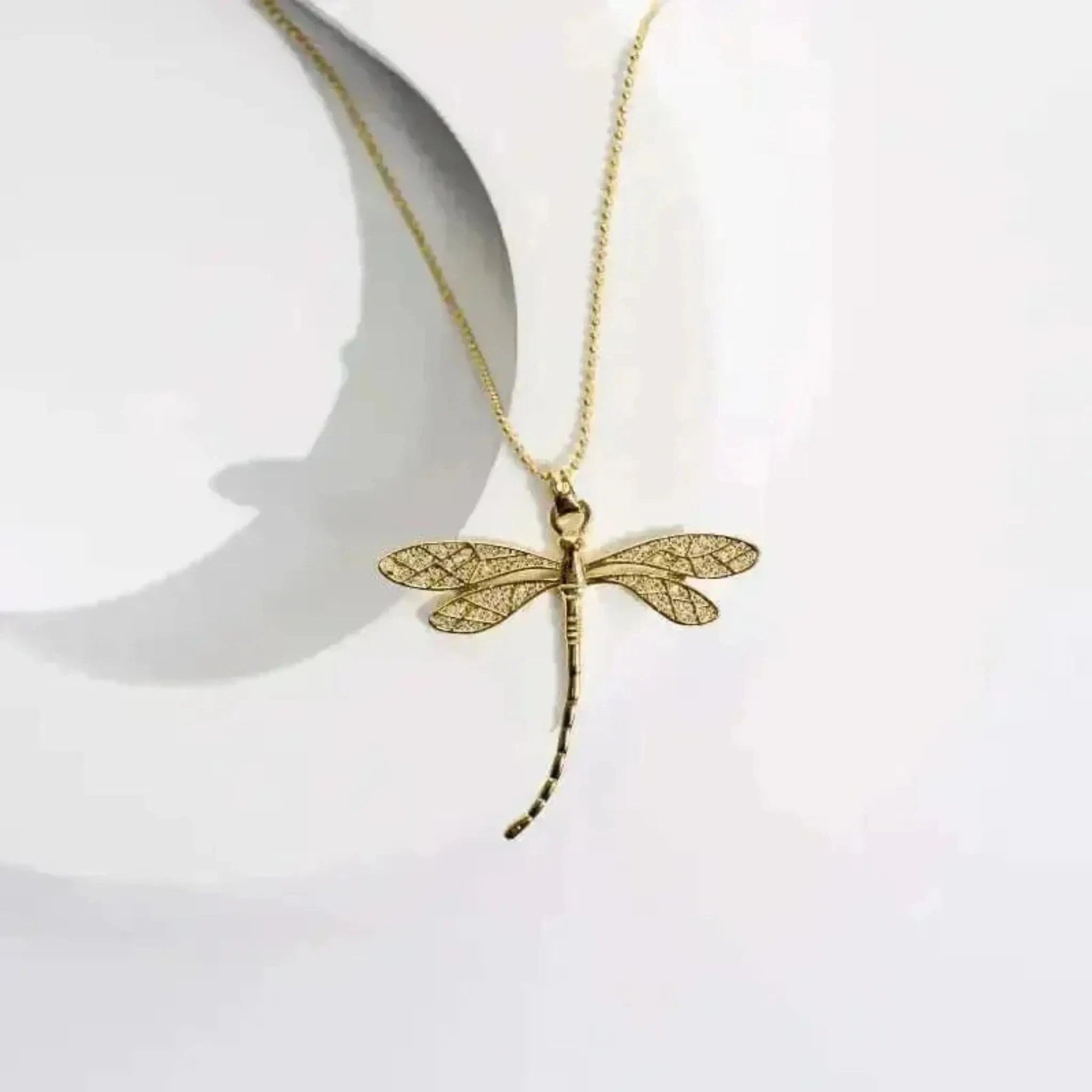 gold dragonfly necklace