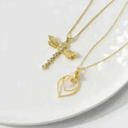 Dragonfly Necklace with Crystals and Sparkle