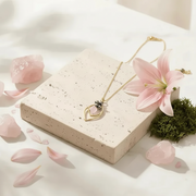 Pink Chalcedony Necklace | Gold Plated Gemstone