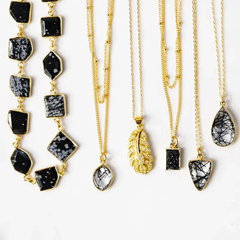 Druzy Black Agate Pendant Necklace - Mystic Soul Jewelry
