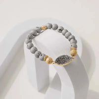 Druzy Grey Stretch Bracelet - Mystic Soul Jewelry