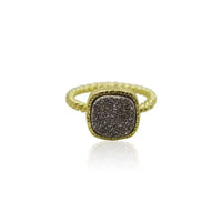 Druzy Ring - Grey Agate - Mystic Soul Jewelry