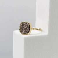 Druzy Ring - Grey Agate - Mystic Soul Jewelry